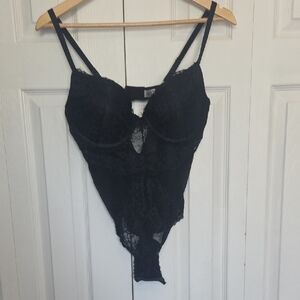 Charisma Black Lace Bra Bodysuit